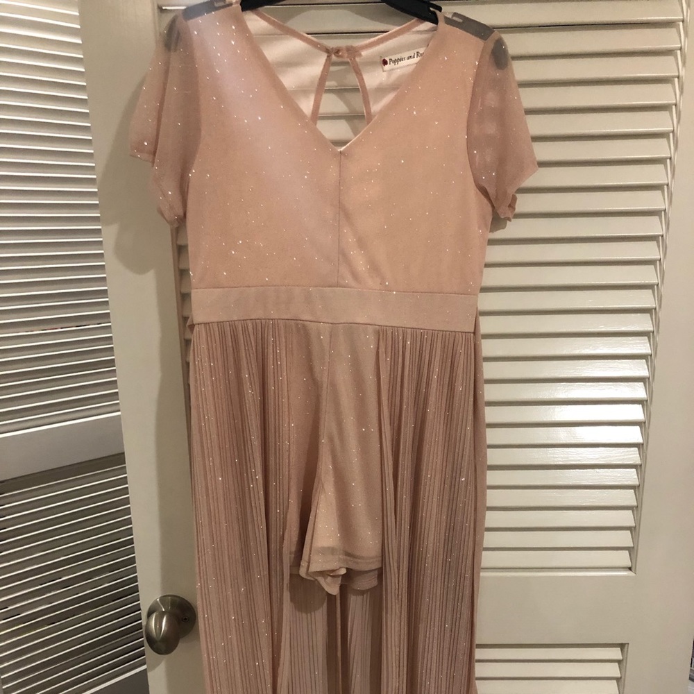 Light Pink Poppies and Roses Dress